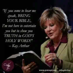 Kay Arthur speaker teaching the Word of God.