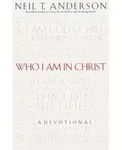 White book cover with red text stating Who Am I In Christ?