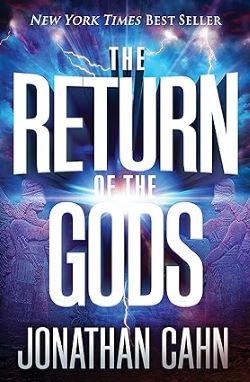 Blue and white book cover stating The Return of the Gods in white letters.