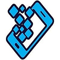 Blue smartphone with digital squares emanating from the screen representing mobileShalom Blog.