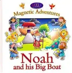 Noah's Ark children's book cover featuring Noah, animals, and the ark.
