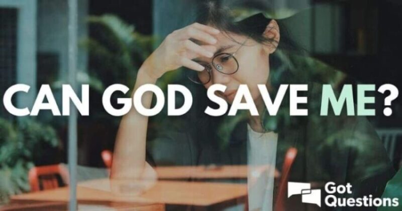 Worried woman with glasses, text "Can God Save Me?