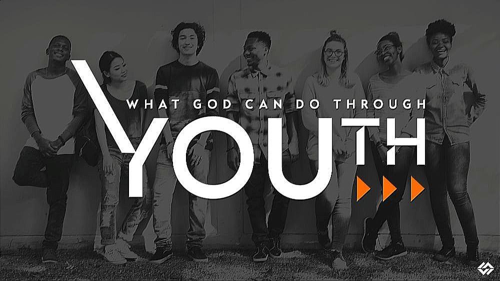 Diverse group of young people, "What God Can Do Through Youth" text overlay. influencing How Do Teens Commit to God Fully,