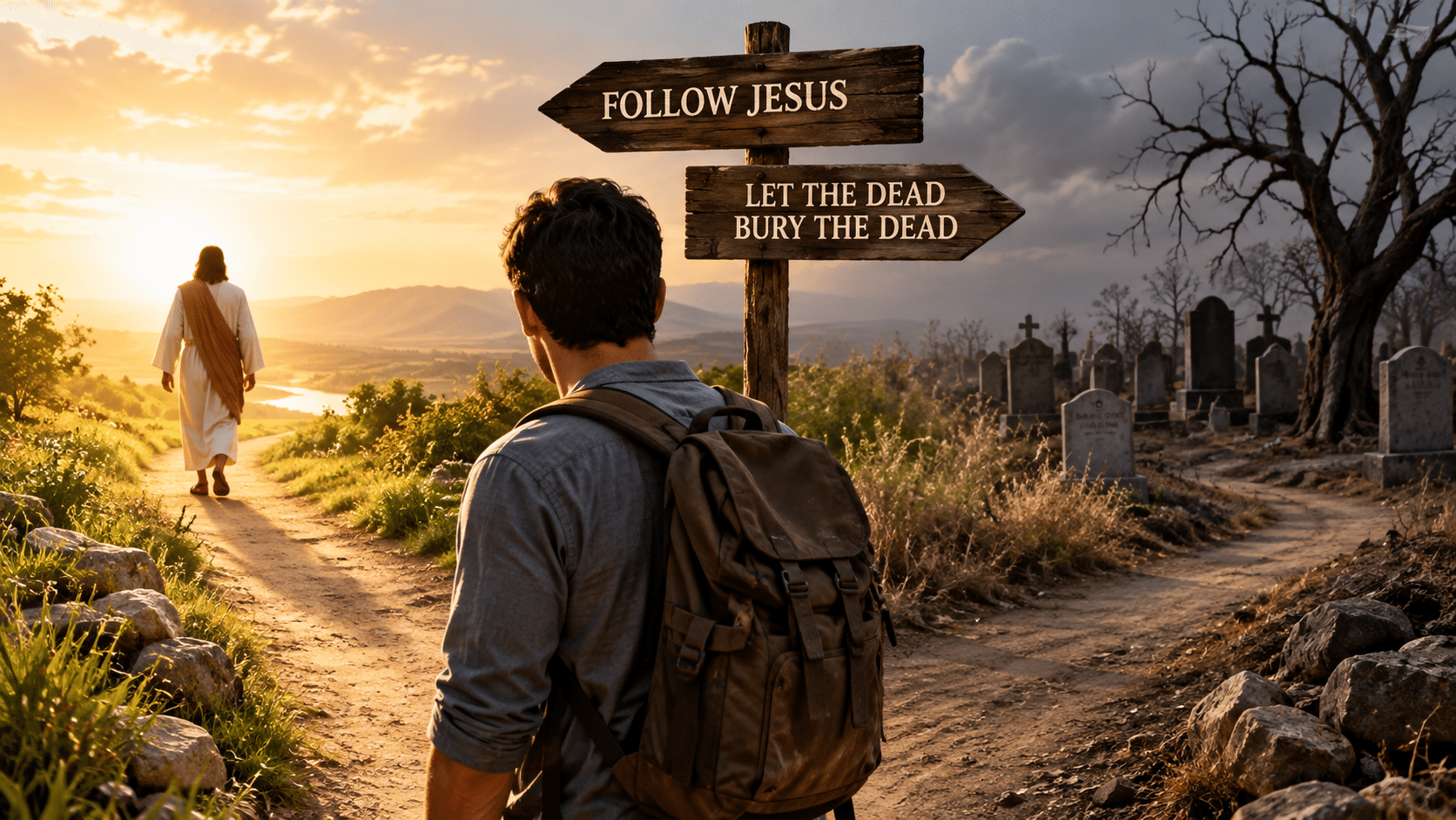 Christian choosing to follow Jesus instead of the world and self