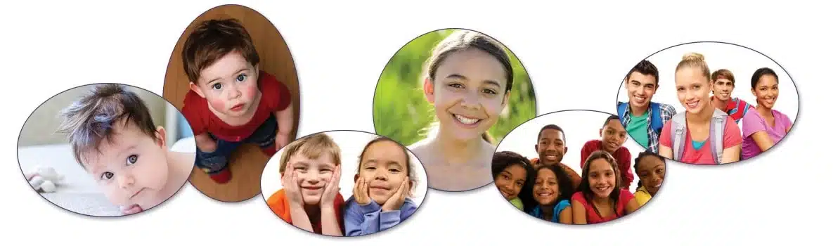 Picture of children of all ages from infant to adolescence.