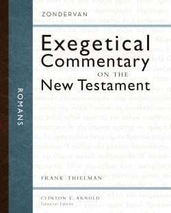 The cover of Zondervan's "Exegetical Commentary on the New Testament," featuring a section on Romans by Frank Thielman, edited by Clinton E. Arnold.
