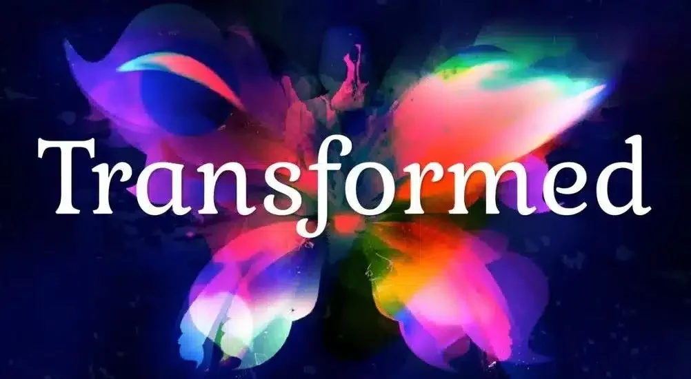 A colorful banner stating Transformation.
